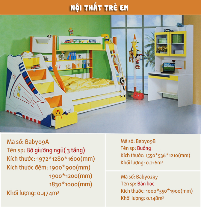 Bàn học trẻ em tone màu xanh cá tính BABY 09AH 
