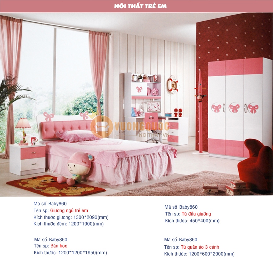 Bàn học cho bé nhập khẩu thiết kế trang nhã BABY 860H2