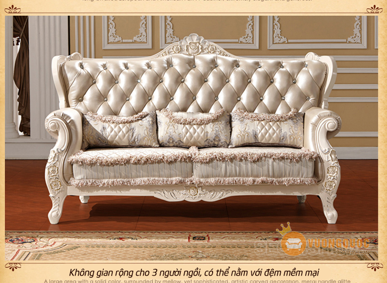 Bộ sofa tân cổ điển phong cách Châu Âu SCS-FS129