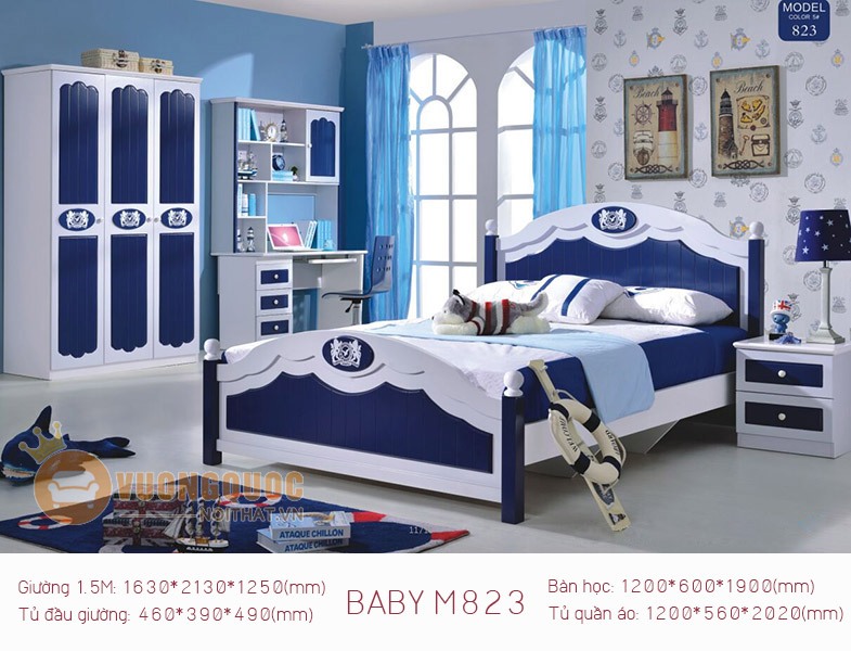 Giường ngủ trẻ em đại dương xanh BABY M823G