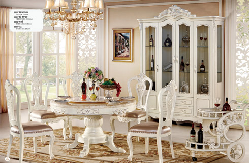 BỘ BÀN GHẾ ĂN CAO CẤP HVM8802W ( BÀN + 6 GHẾ )