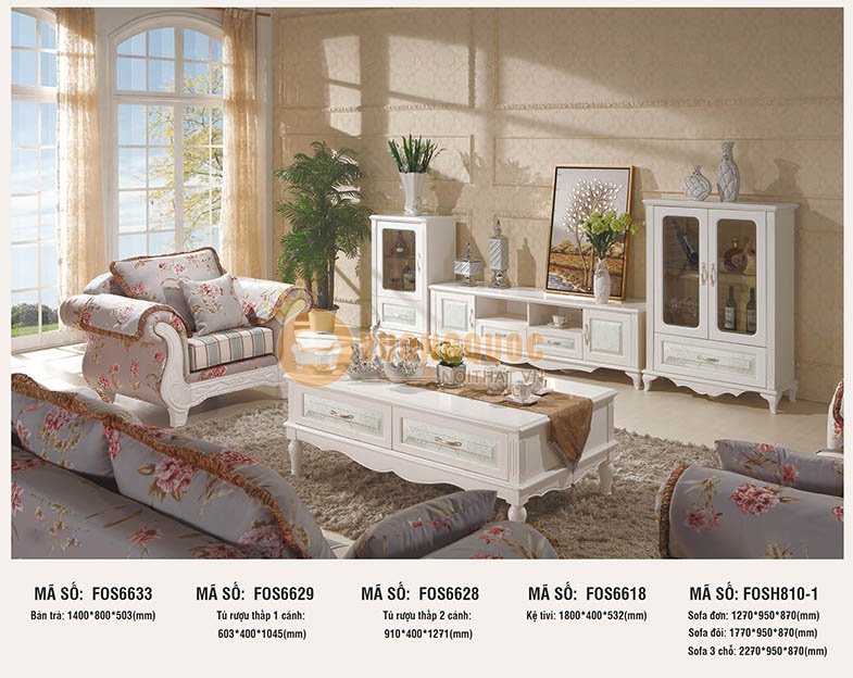 Bộ kệ tivi kết hợp với tủ rượu cao cấp FOS114