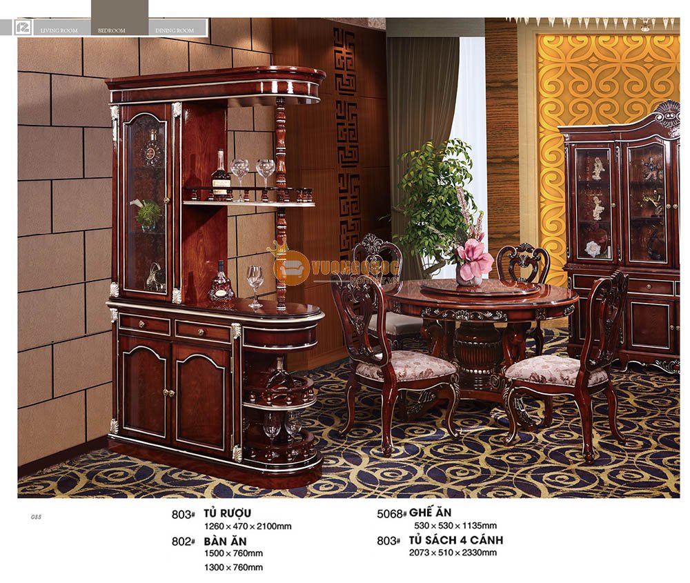 bo-phong-an-go-soi-oak-phong-cach-co-dien-ra802pa-2