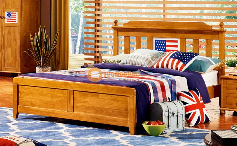 giường ngủ họa tiết cờ mỹ lsl202g- 2