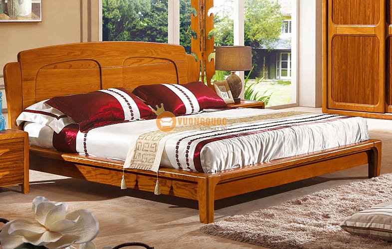 Bộ giường ngủ gỗ tự nhiên cao cấp CNS3A002 Bộ giường ngủ gỗ tự nhiên cao cấp CNS3A002