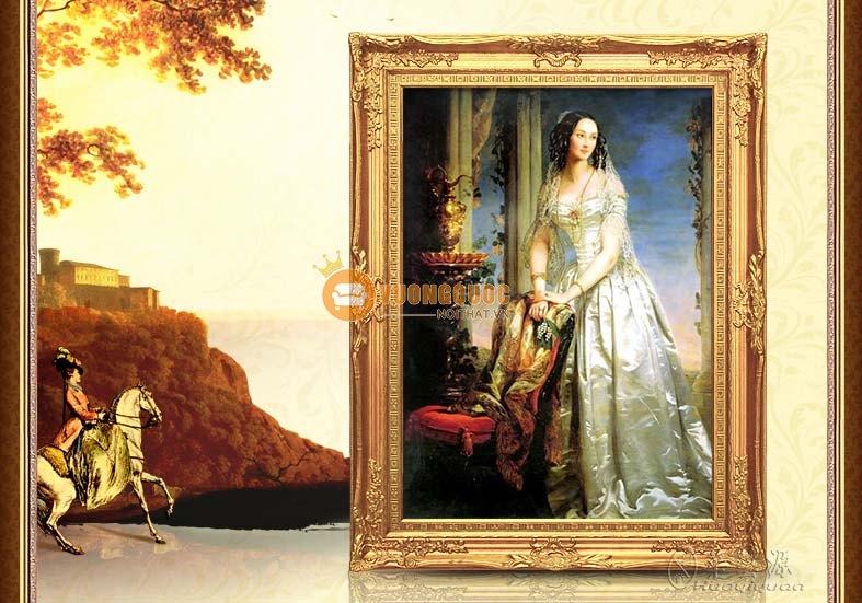 tranh chân dung nữ thần phong cách châu âu HYY128-1