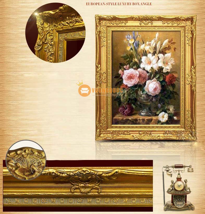 tranh trang trí hoa tân cổ điển HYY129-7