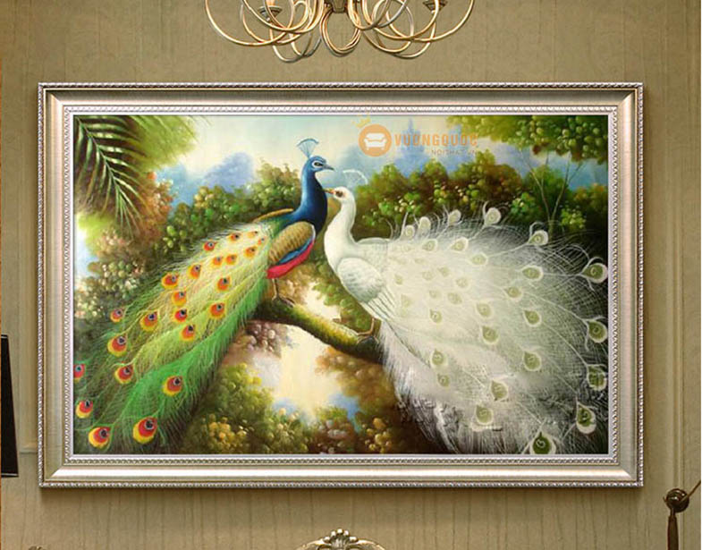 Tranh trang trí chim công nghệ thuật HYY217-1