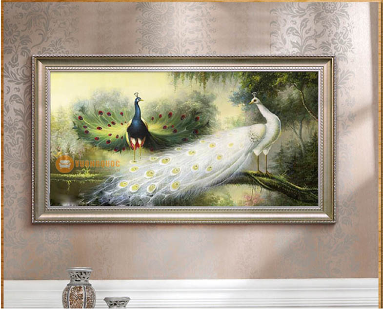 Tranh trang trí chim công nghệ thuật HYY217-2