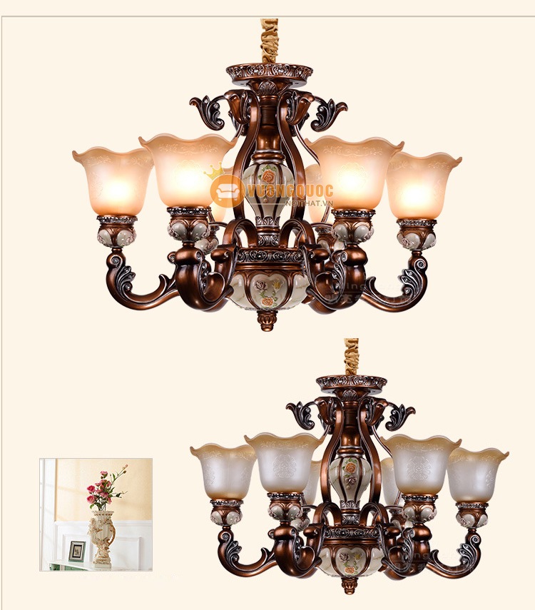 Đèn chùm gỗ nhập khẩu snag trọng ML123-9