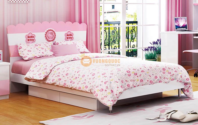 Giường ngủ công chúa sắc hồng HHM808G-2