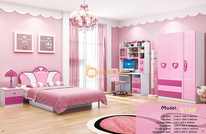 tủ quần áo trẻ em  màu hồng công chúa HHM810Q
