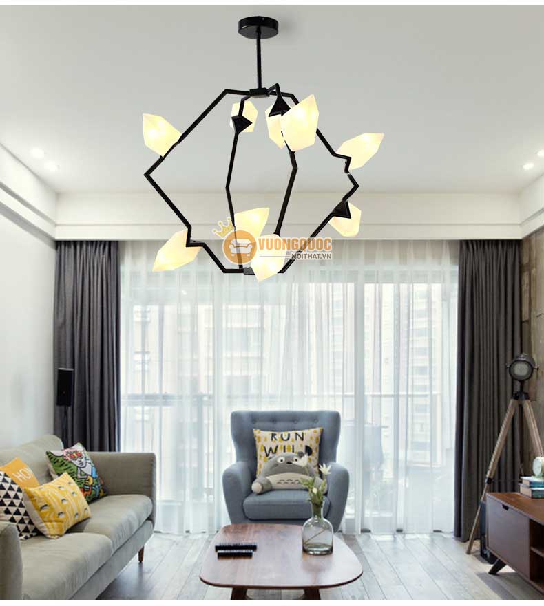 Đèn thả trần phòng khách hiện đại đã trở thành xu hướng được yêu thích của năm