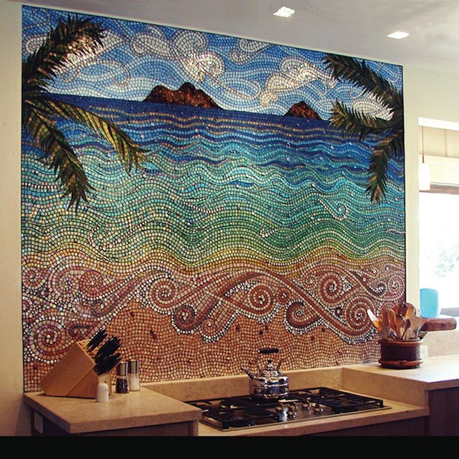 Cảm hứng trang trí tường bếp độc đáo bằng nghệ thuật ghép mảnh Mosaic
