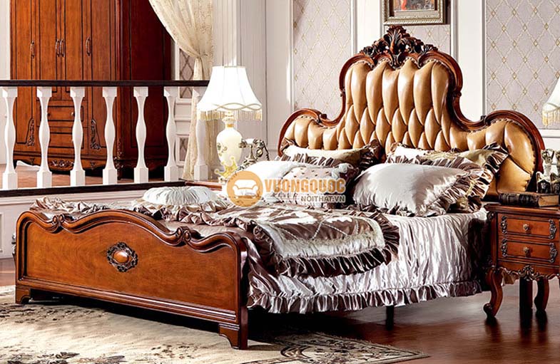 Giường ngủ cao cấp phong cách hoàng gia JHP B6102G-2