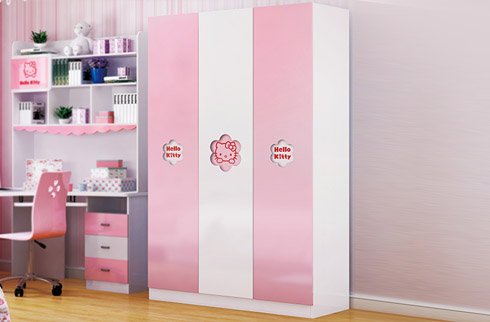 tủ quần áo cho bé gái công chúa sắc hồng HHM808Q