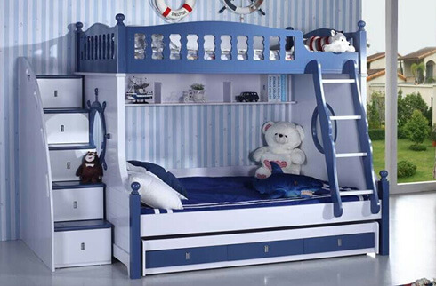 ​Giường 2 tầng trẻ em xanh dương BABY M611