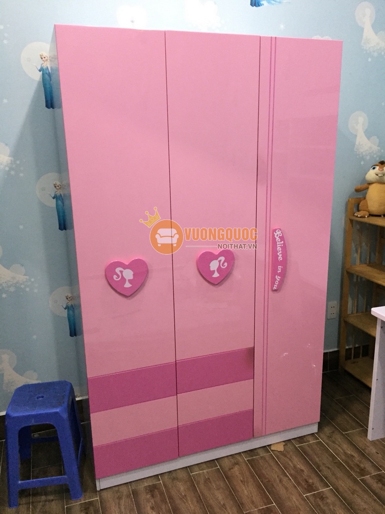 tủ quần áo trẻ em  màu hồng công chúa HHM810Q