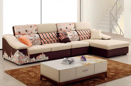 Sofa góc phòng khách họa tiết độc đáo CSSBY6018