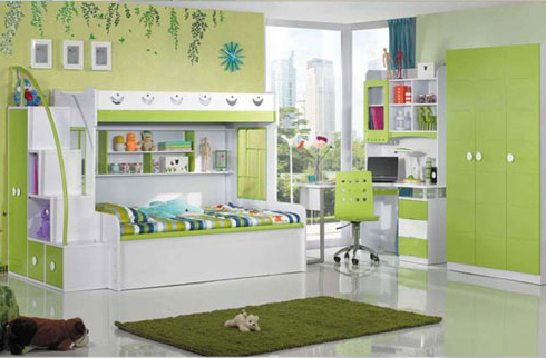 Phòng ngủ đồng bộ giường tầng cho bé trai BABY C55