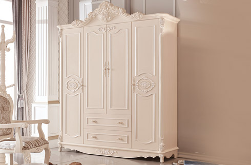 Tủ quần áo màu trắng cổ điển dễ dàng kết hợp với đồ nội thất