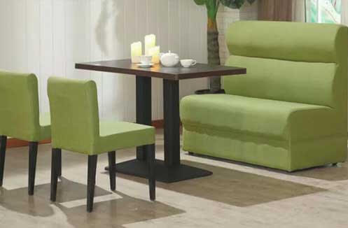 Bộ bàn ghế sofa quán ăn màu xanh cốm HOY TM153