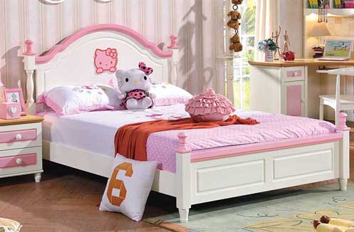 Giường ngủ bé gái cao cấp màu hồng HHMG352G