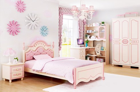 phòng ngủ màu hồng cho bé