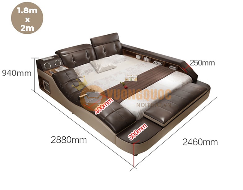 Giường ngủ đa năng hiện đại minami YFC818 kích thước