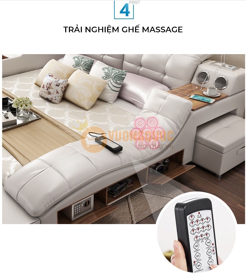 Giường ngủ đa năng tiện ích cao cấp YFC822 ghế massage