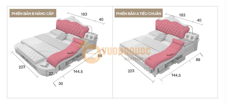 Giường ngủ đa năng cao cấp YFCR98 kích thước