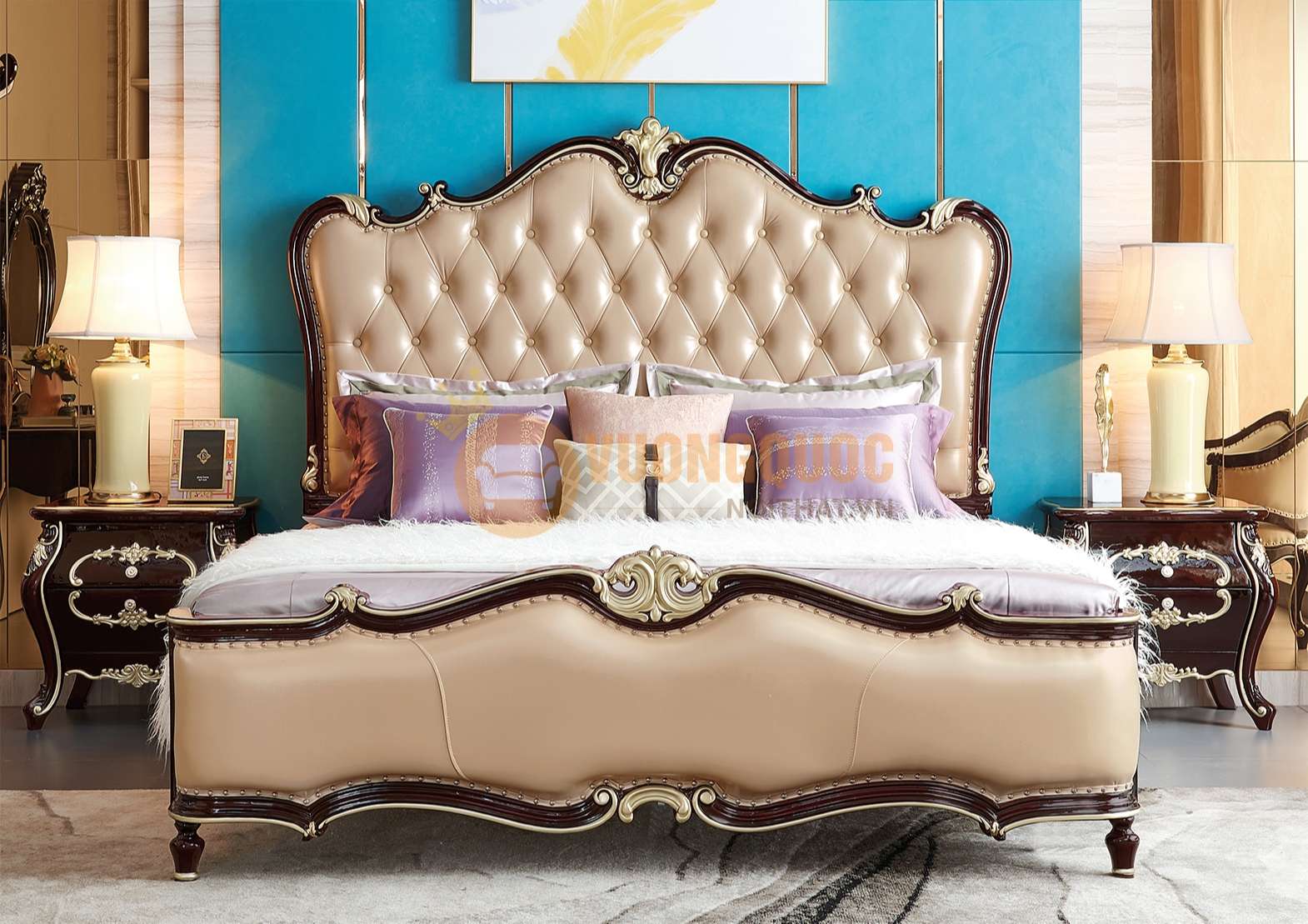 Giường ngủ tân cổ điển - Đưa không gian phòng ngủ của bạn trở lại thời kỳ hoàng kim với giường ngủ tân cổ điển. Thiết kế tinh tế, họa tiết phong phú và chất liệu đẳng cấp tạo nên một không gian sang trọng và ấm cúng cho bạn.