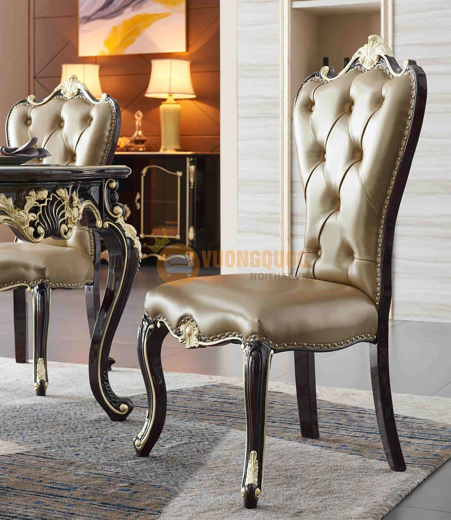 Bộ bàn ghế phòng ăn sang trọng thanh lịch JVN637ABA ghế