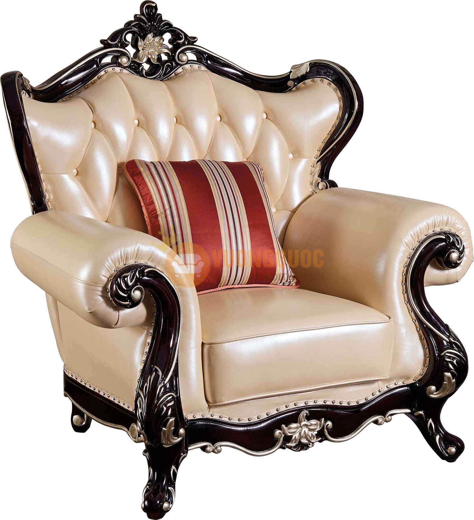 Bộ sofa phòng khách tân cổ điển cao cấp JVN6901AS sofa đơn