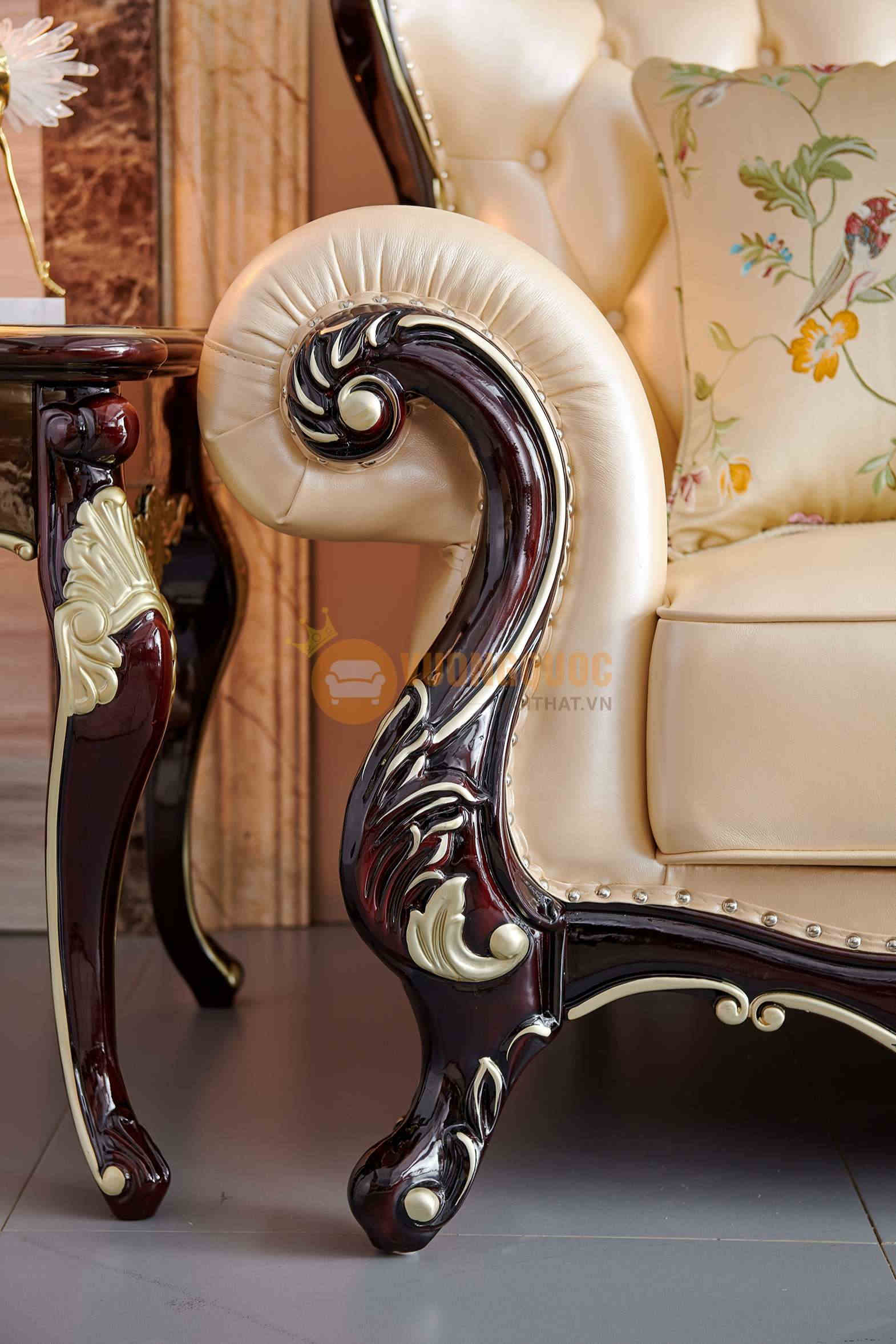 Bộ sofa phòng khách tân cổ điển cao cấp JVN6901AS họa tiết
