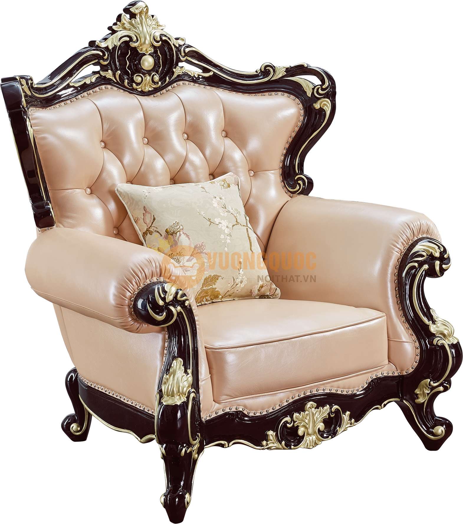 Bộ sofa phòng khách tân cổ điển cao cấp nhập khẩu JVN6911AS sofa đơn