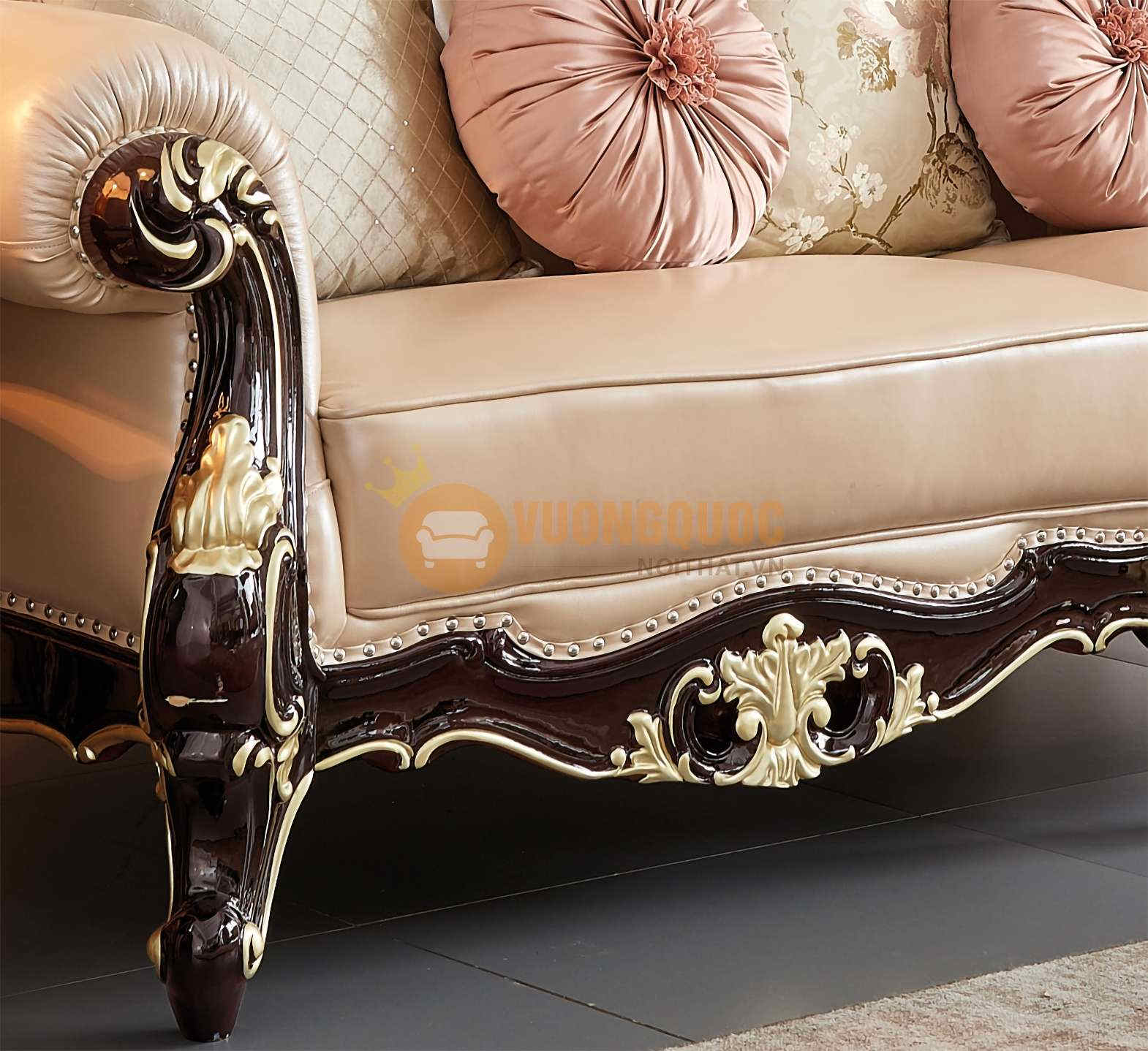 Bộ sofa phòng khách tân cổ điển cao cấp nhập khẩu JVN6911AS họa tiết