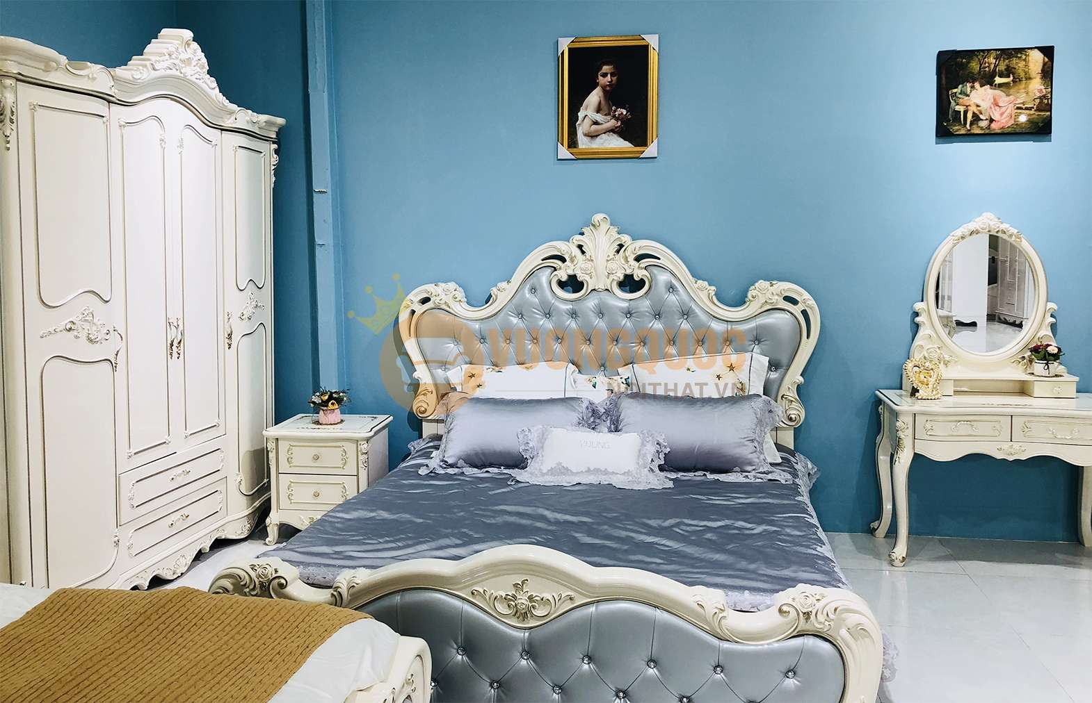Giường ngủ tân cổ điển kiểu dáng quý tộc JVN618G sang trọng
