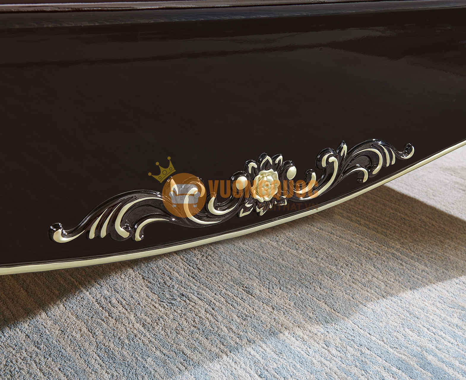 Giường ngủ tân cổ điển nhập khẩu cao cấp JVN8620AG cham khắc tỉ mỉ