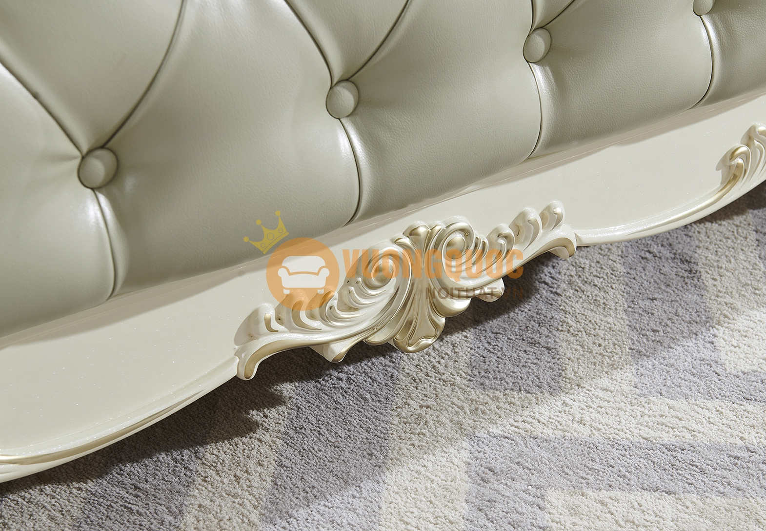 Giường ngủ tân cổ điển sang trọng cao cấp JVN8613AG chạm khắc tỉ mỉ