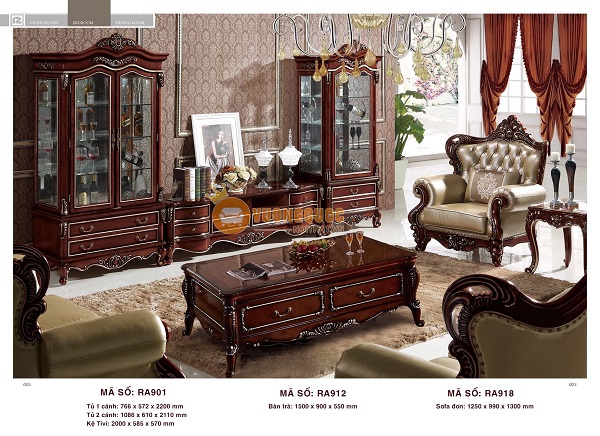 Trọn bộ nội thất phòng khách cổ điển cao cấp