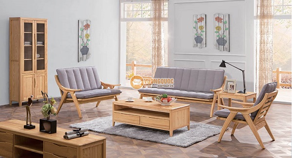 Trọn bộ nội thất phòng khách hiện đại gỗ tự nhiên