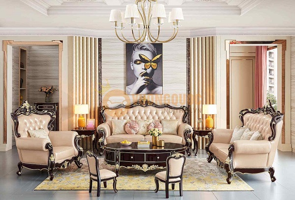 Trọn bộ nội thất phòng khách tân cổ điển gỗ cao cấp