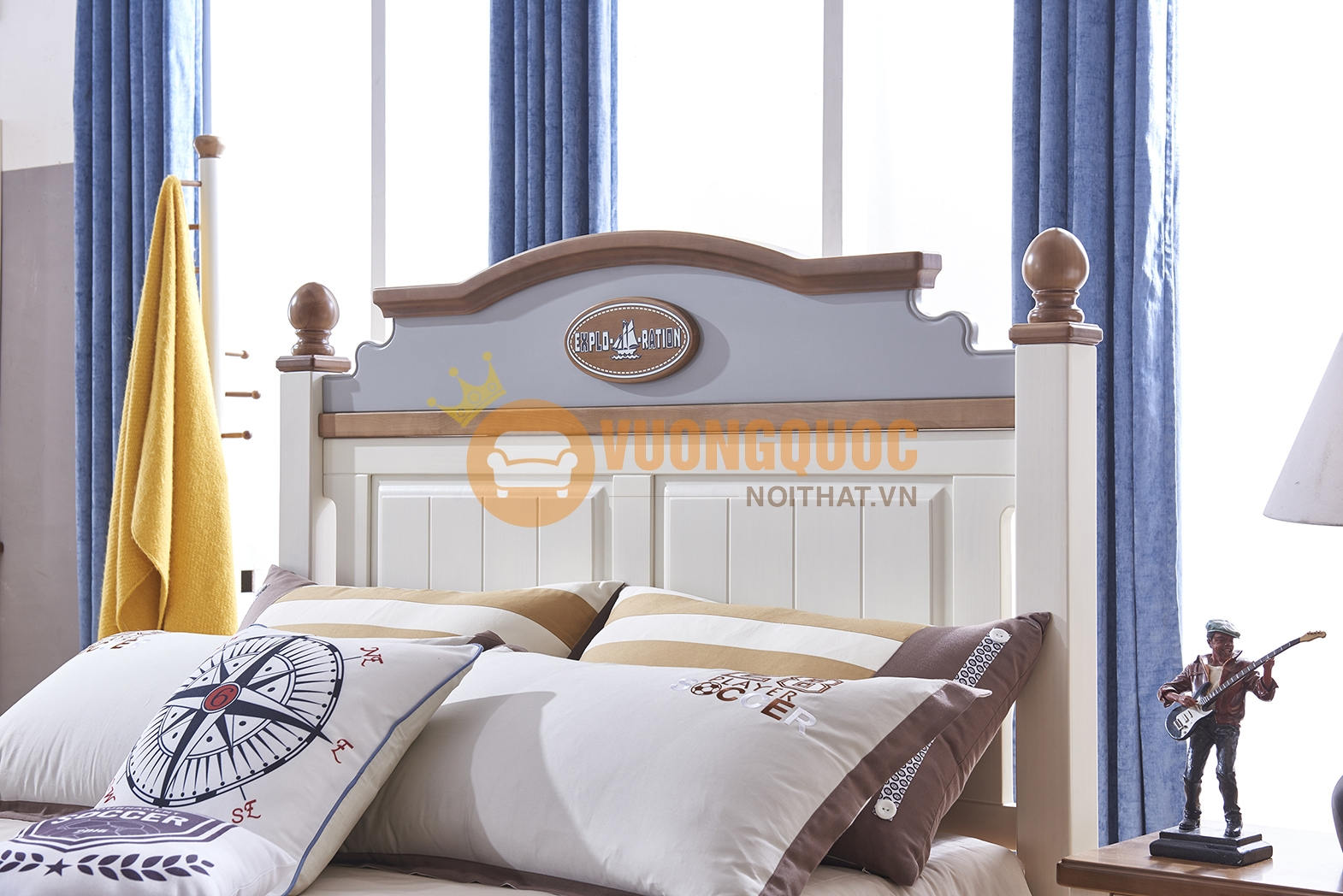 Giường ngủ trẻ em thiết kế hiện đại cao cấp HPF616G đầu giường thiết kế phá cách