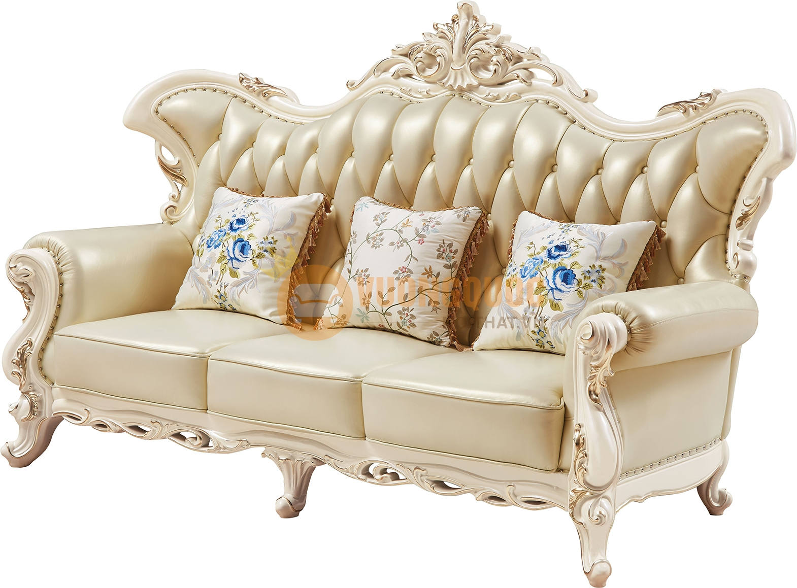 Bộ sofa phòng khách tân cổ điển nhập khẩu FDLA09S ghế ba