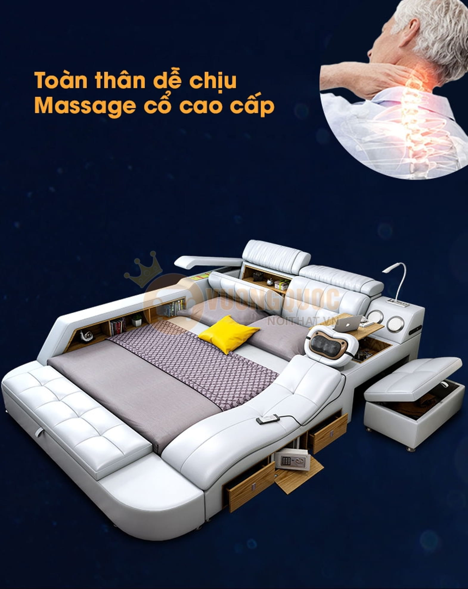 Giường ngủ đa năng nhập khẩu hiện đại YFCP30 massage cổ