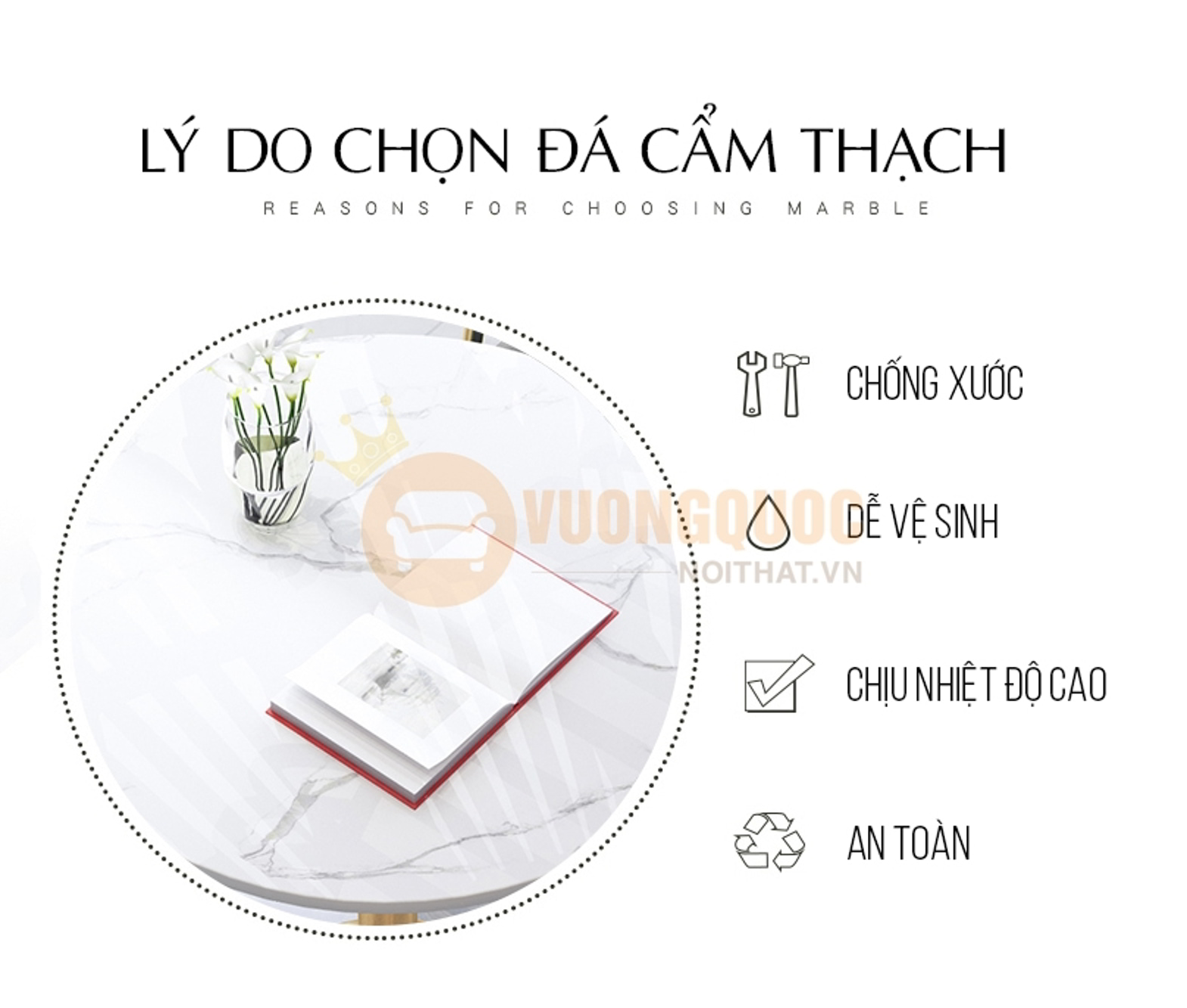 Bộ bàn ghế cafe cao cấp HOY2003 phần mặt bàn đá cẩm thạch