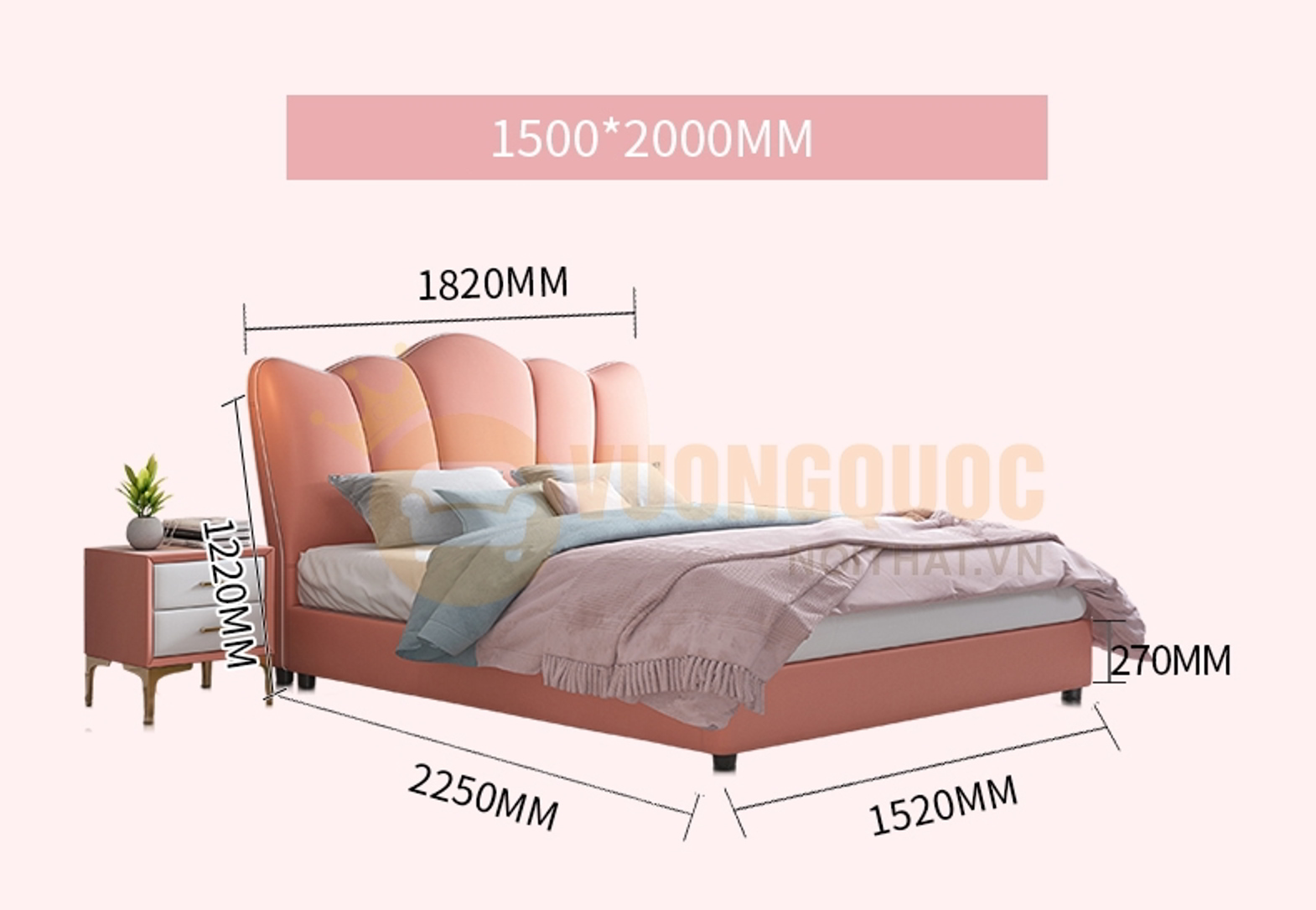 Giường ngủ cho bé thiết kế hiện đại FDCD07 kích thước giườn 1.5m