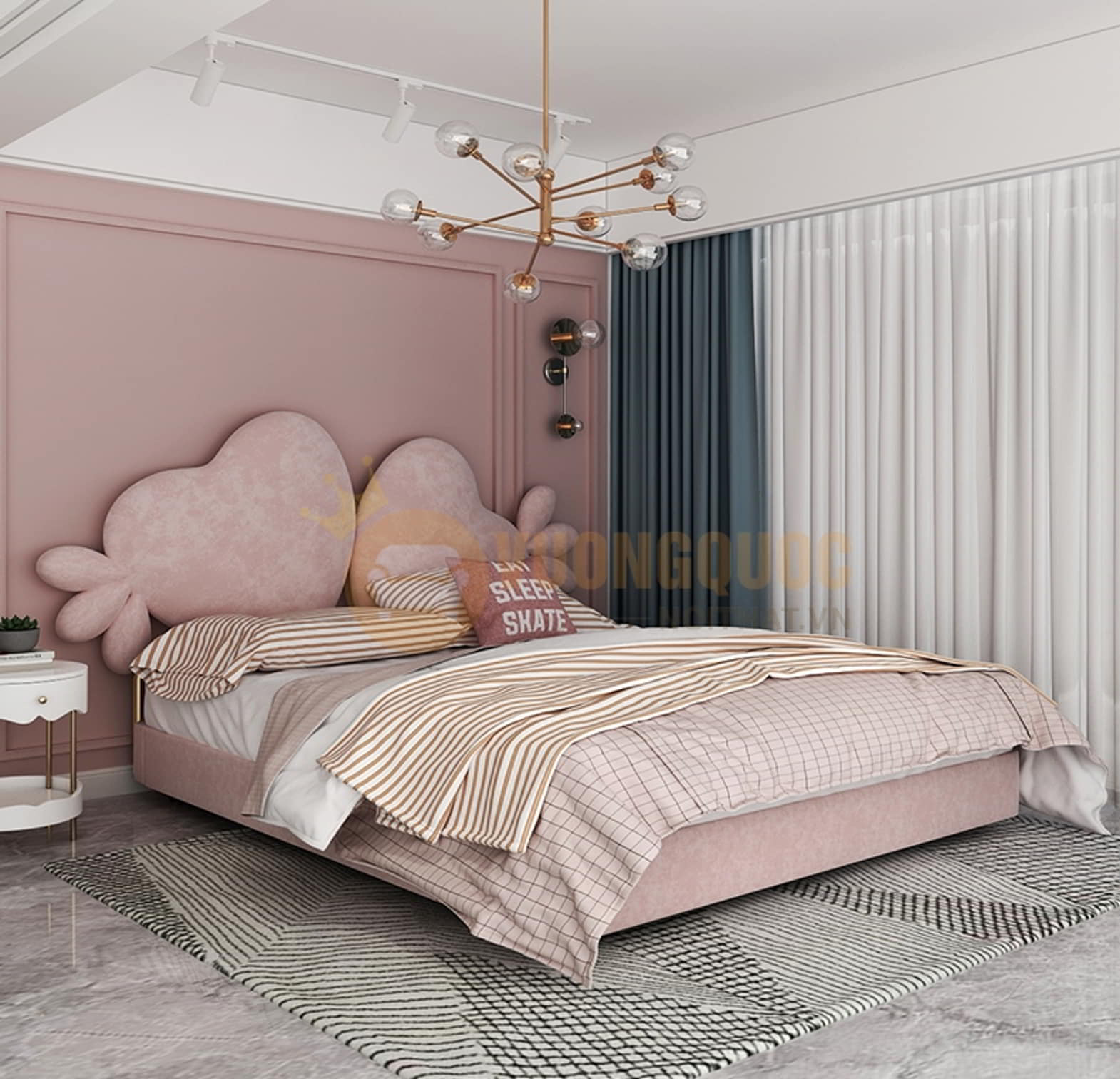 Giường ngủ công chúa hình trái tim đôi ngọt ngào FDCD11