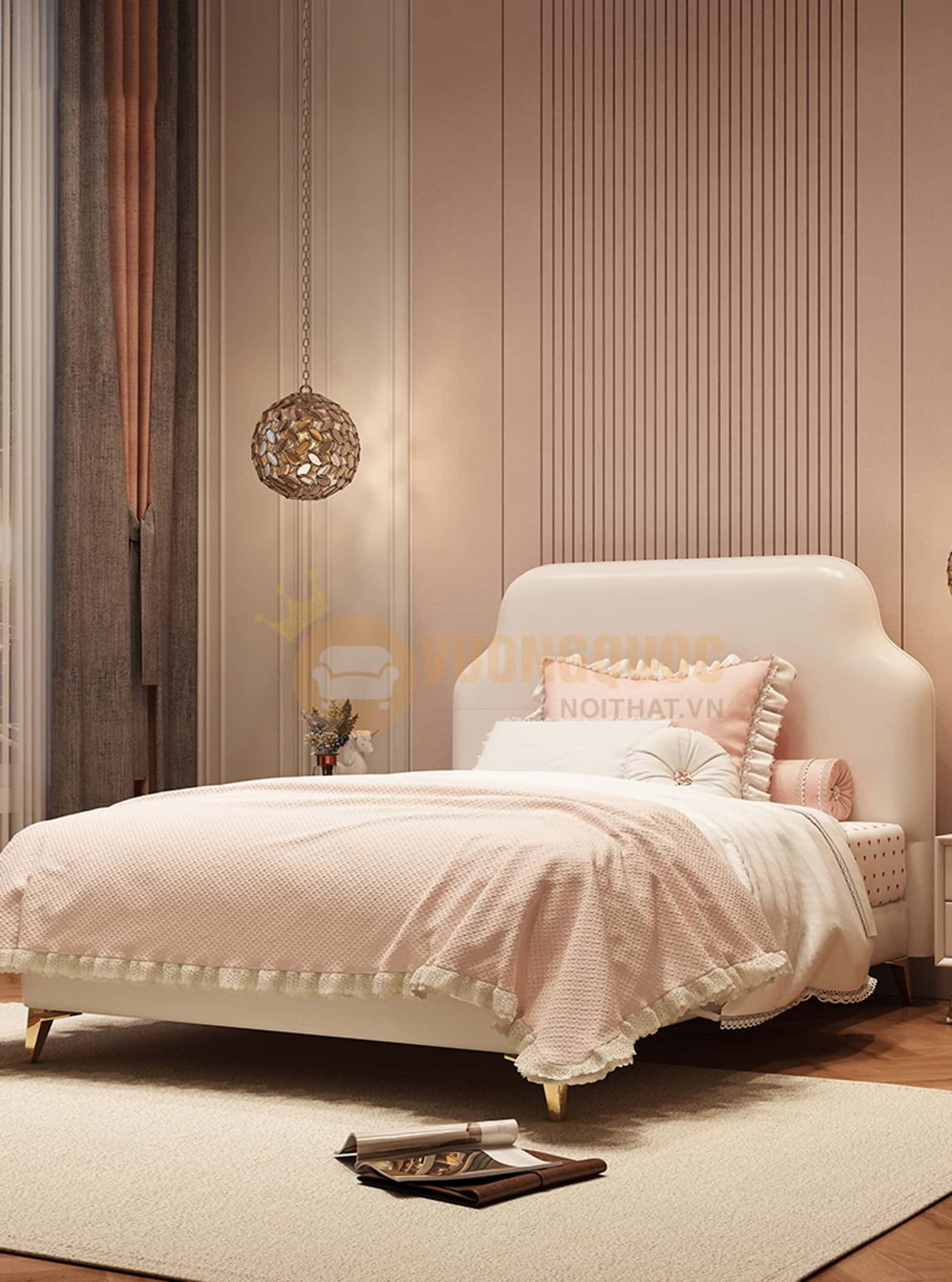 Giường ngủ công chúa thiết kế đơn giản hiện đại FDCD03